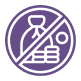 Icon of a crossed-out credit card and money symbol.